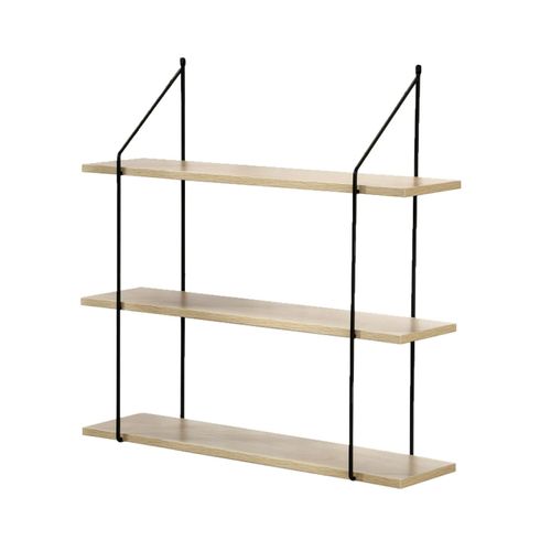 Étagère Murale 3 Niveaux Décor Bois L60 Cm