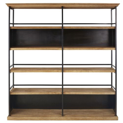 Etagère En Bois De Manguier Et Métal Noir