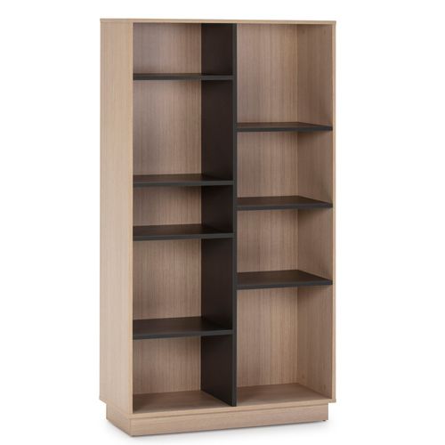 Étagère Bibliothèque 150x80cm, Couleur Chêne Et Gris