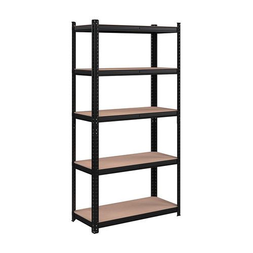Etagère En Métal Noir Avec 5 Niveaux Modulables - L90 X H180 Cm