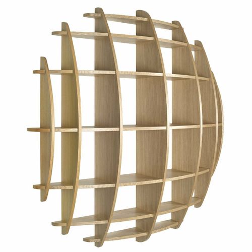 Etagère Demi Lune Effet Bois Plaquage Chêne