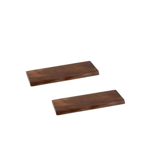 Lot De 2 Etagère Murale Rectangulaire En Bois D'acacia L70