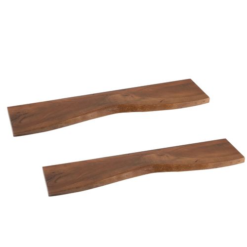 Lot De 2 Etagère Murale Rectangulaire En Bois D'acacia L115