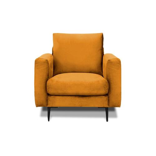 Fauteuil 1 Place Velours Jaune