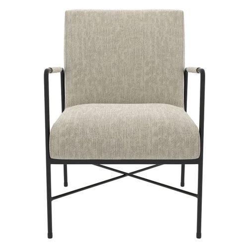 Fauteuil Chevron Gris Pieds Métal