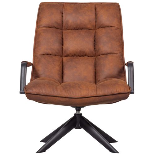 Fauteuil Pivotant En Cuir Pu Cognac