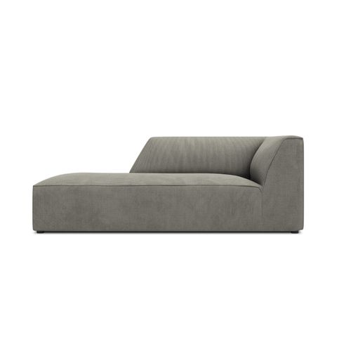 Méridienne Gauche 1 Place En Tissu Velours Côtelé Gris Clair