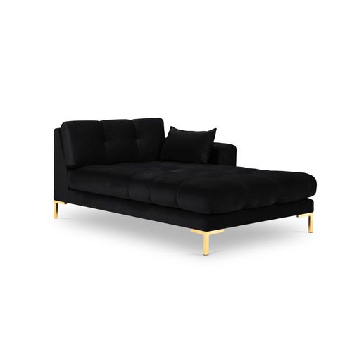 Méridienne Droite 1 Place En Tissu Velours Noir