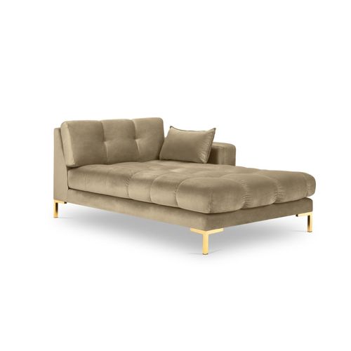 Méridienne Droite 1 Place En Tissu Velours Beige