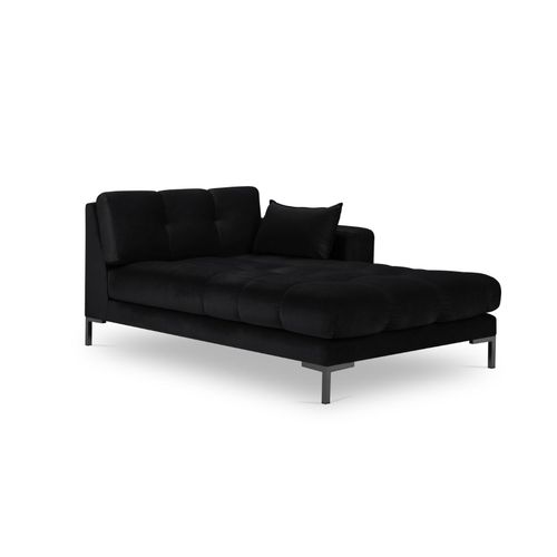Méridienne Droite 1 Place En Tissu Velours Noir