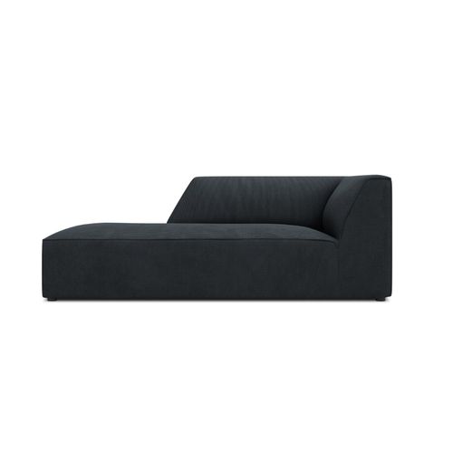 Méridienne Gauche 1 Place En Tissu Velours Côtelé Noir