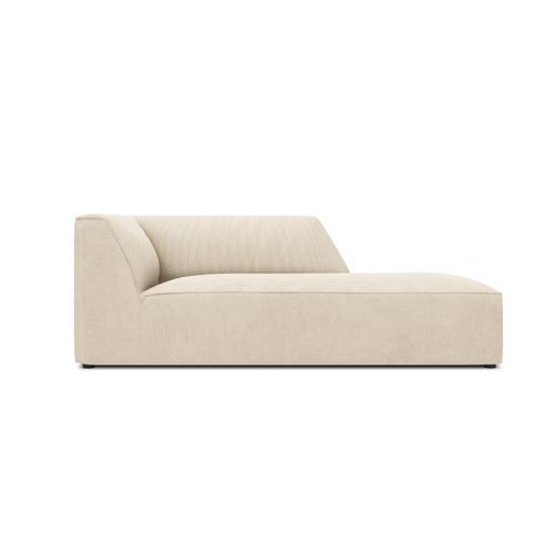Méridienne Droite 1 Place En Tissu Velours Côtelé Beige Clair