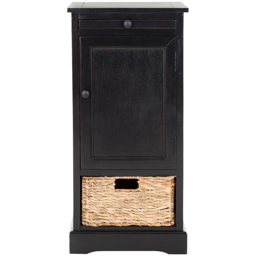 Meubles De Rangement Bois De Pin En Noir, 35 X 40 X 85 Cm