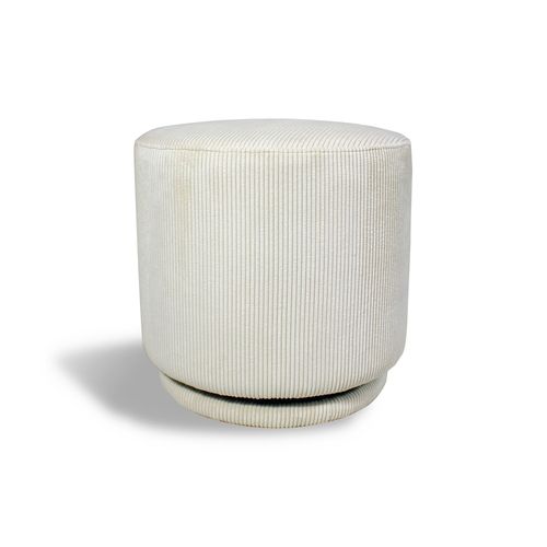 Pouf Pivotant En Velours Cotelé Écru