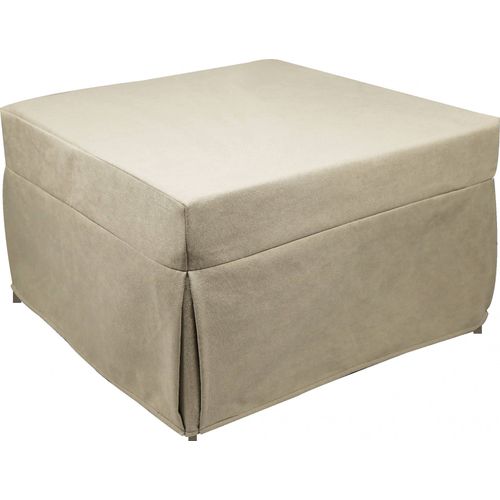 Pouf Convertible En Lit En Tissu Beige