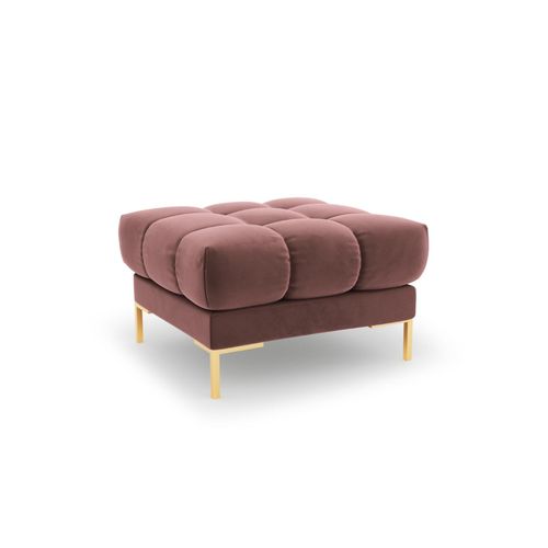 Pouf 1 Place En Tissu Velours Rose