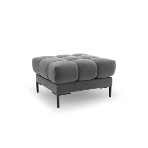 Pouf 1 Place En Tissu Velours Gris Clair