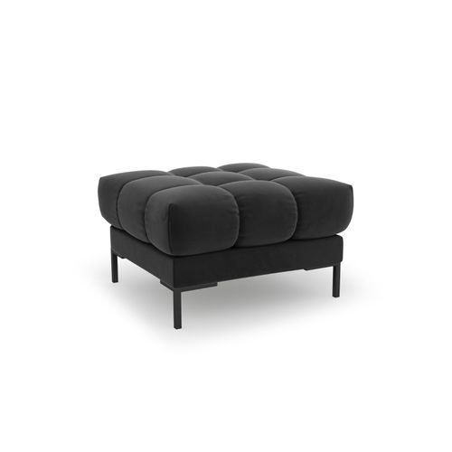 Pouf 1 Place En Tissu Velours Gris Foncé
