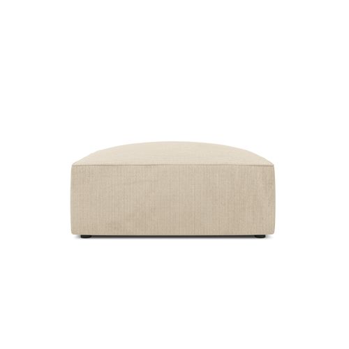 Pouf 1 Place En Tissu Velours Côtelé Beige Clair