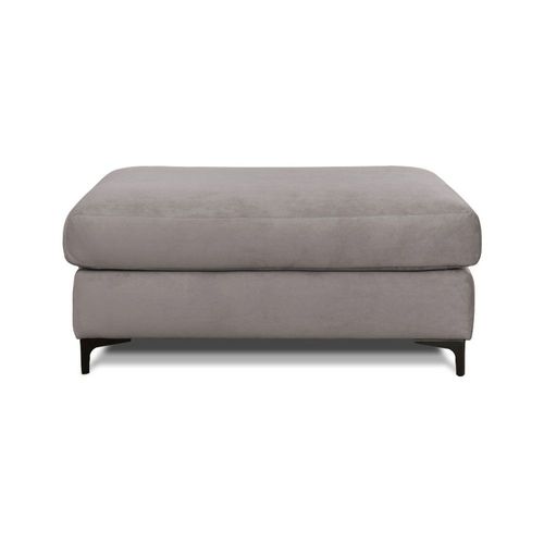 Pouf Salon Velours Gris Clair
