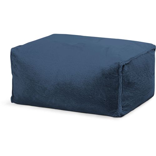 Repose-Pied D'intérieur Aspect Fourrure Bleu 55x65x35cm