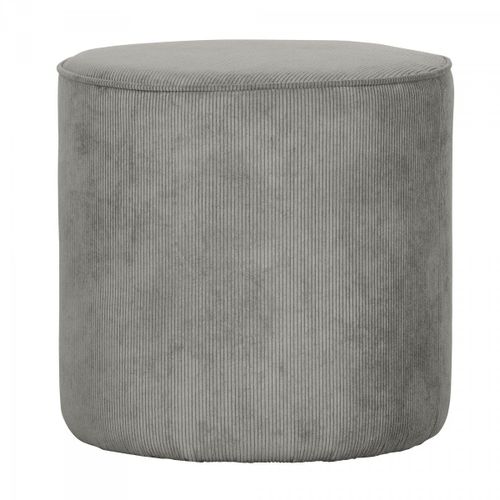 Pouf Rond En Tissu Côtelé Gris