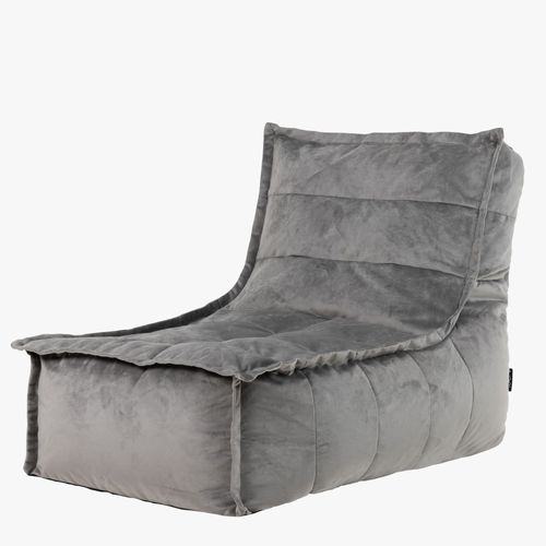 Pouf Velours Gris Anthracite