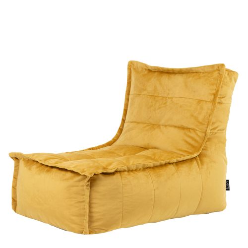 Pouf Velours Jaune Ocre