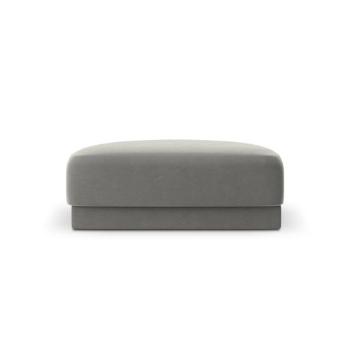 Pouf 1 Place En Tissu Velours Gris Clair