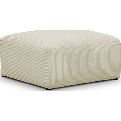 Pouf / Repose-Pieds Modulable En Velours Côtelé Beige
