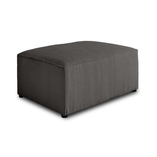 Pouf En Velours Côtelé Gris
