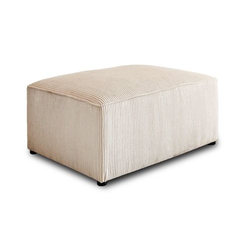 Pouf En Velours Côtelé Beige