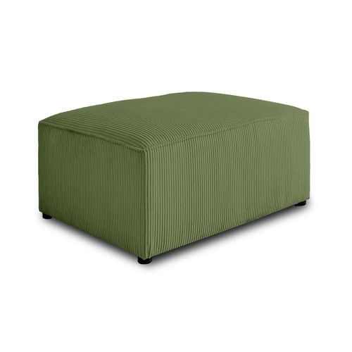Pouf En Velours Côtelé Vert Sauge