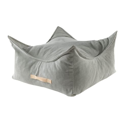 Meowbaby® Pouf En Velours Côtelé Carré Pour Enfants, 60x60x35 Cm, Gris