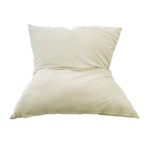 Pouf Velours Côtelé Blanc Cassé 180 X 140 Cm