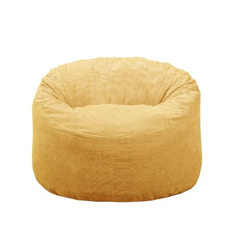 Pouf Velours Côtelé Jaune 100 Cm