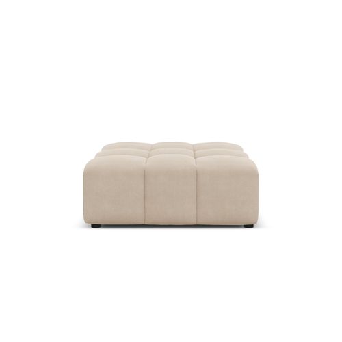 Pouf En Tissu Velours Beige Clair
