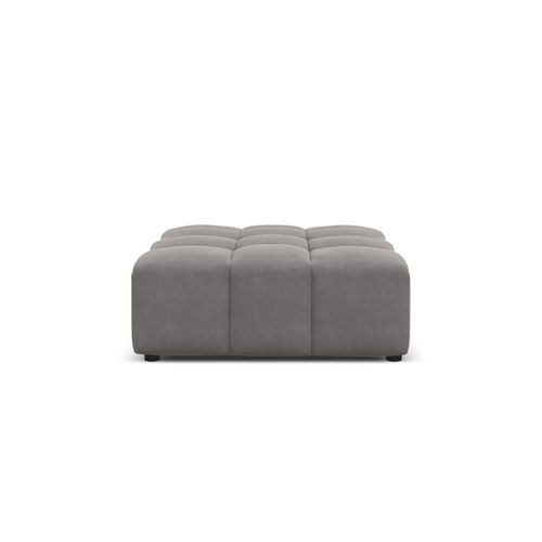 Pouf En Tissu Velours Gris Clair