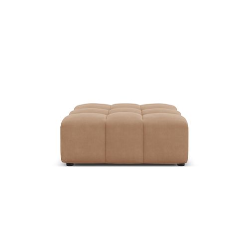 Pouf En Tissu Velours Beige Foncé