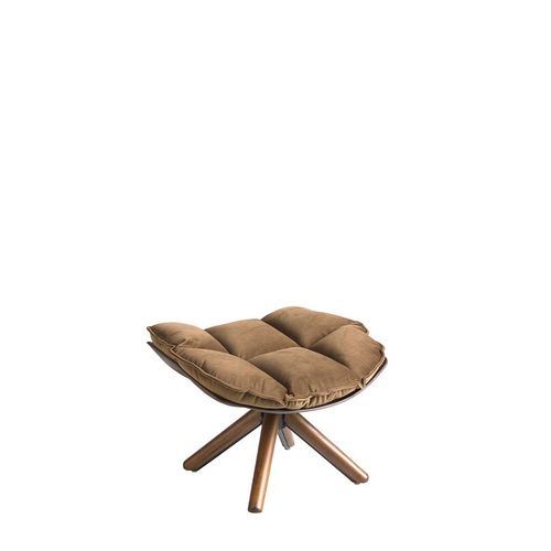 Pouf En Velours Marron Ey Noyer