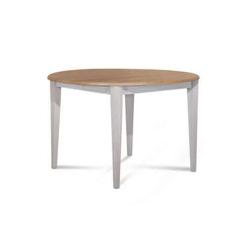 Table Ronde Extensible Bois D105 Cm Avec 1 Allonge Et Pieds Fuseau