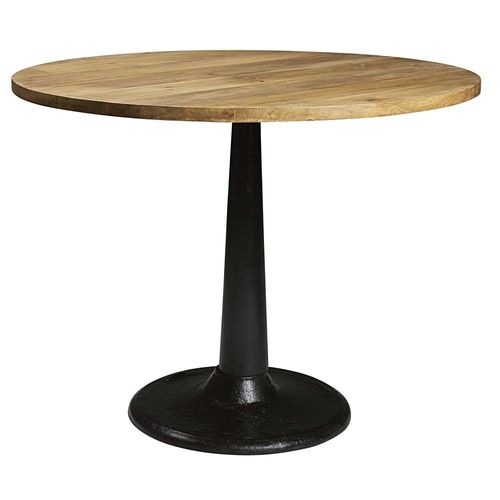 Table À Manger Ronde En Manguier Et Métal 4/6 Personnes D115