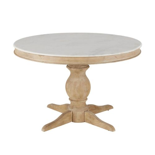Table À Manger Ronde En Marbre Blanc 5/6 Personnes D120