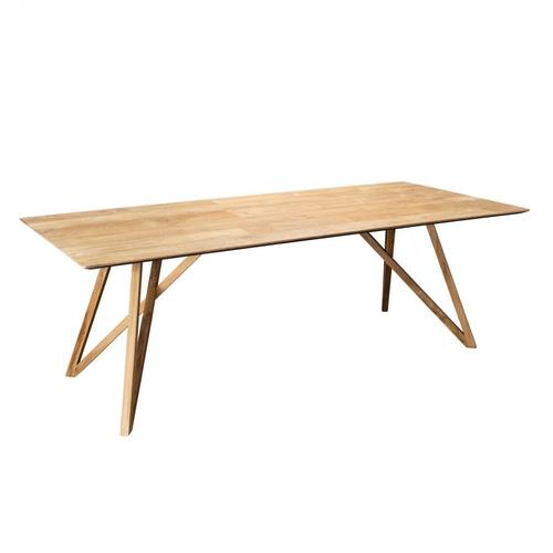 Table À Manger En Teck Recyclé Pieds Croisés Teck L220