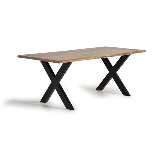 Table En Bois D'acacia Et Pieds En Métal Couleur Naturelle