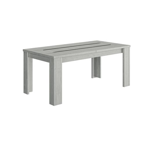 Table Rectangulaire 1 Allonge Effet Bois Gris