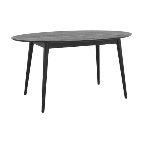 Table Ovale 6 Personnes En Bois Noir 150 Cm