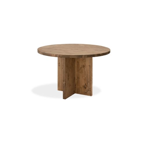 Table À Manger Ronde En Bois De Sapin Vieilli De Ø110cm