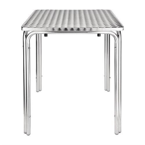 Table Carré Empilable En Inox Gris 60x60 Cm