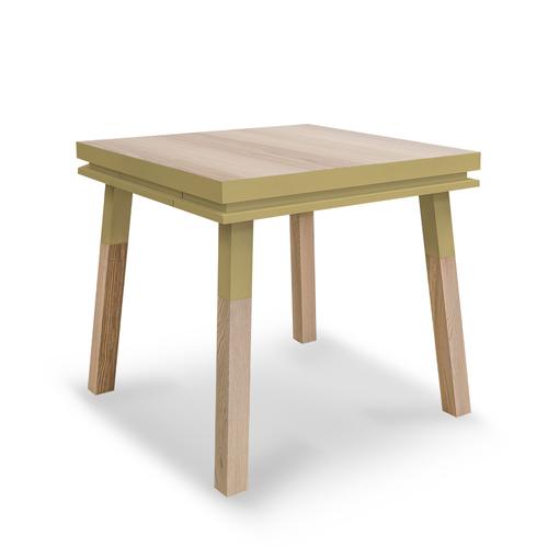 Table De Cuisine Carrée Avec Tiroir 80 Cm, 100% Frêne Massif